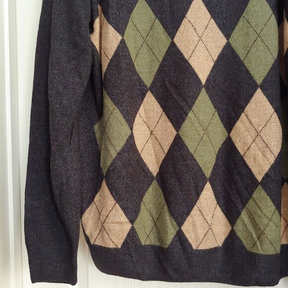 Dockers Argyle Soft Old Money Country Club Grandpa Core Pullover Sweater LT - Picture 6 of 7